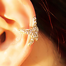 Sparkly Starfish Rhinestone Ear Cuff (single, No..