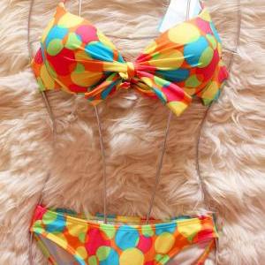 Colorful Triangle Bikini Beach Swimwear