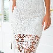 fashion Crochet lace Zipper Skirt MY0100FY