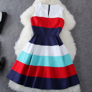 Summer Fashion Color Stripe Sleeveless Dress CC05314DR