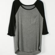 Stitching fashion T-shirt XQ62824