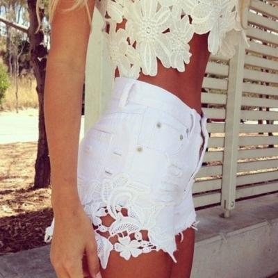 Sexy lace stitching shorts AZ910FC