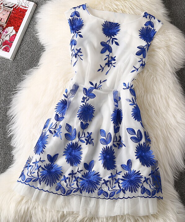 Temperament Sleeveless Printed Dress DG61417 on Luulla