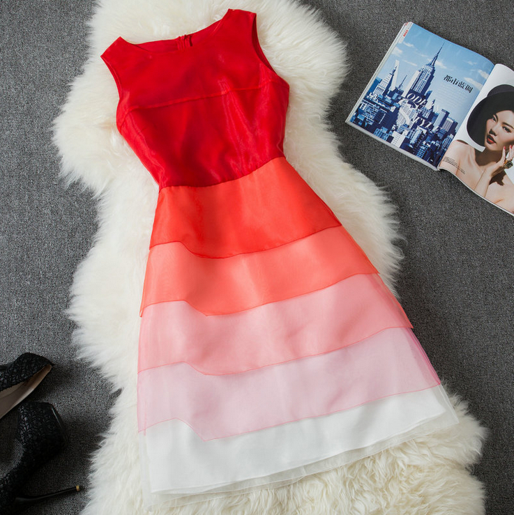 Summer Fashion Organza Sleeveless Dress Cc05153dr