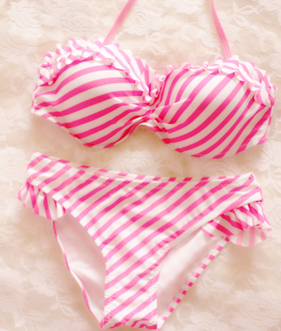 Sexy Striped Bikini Swimsuit