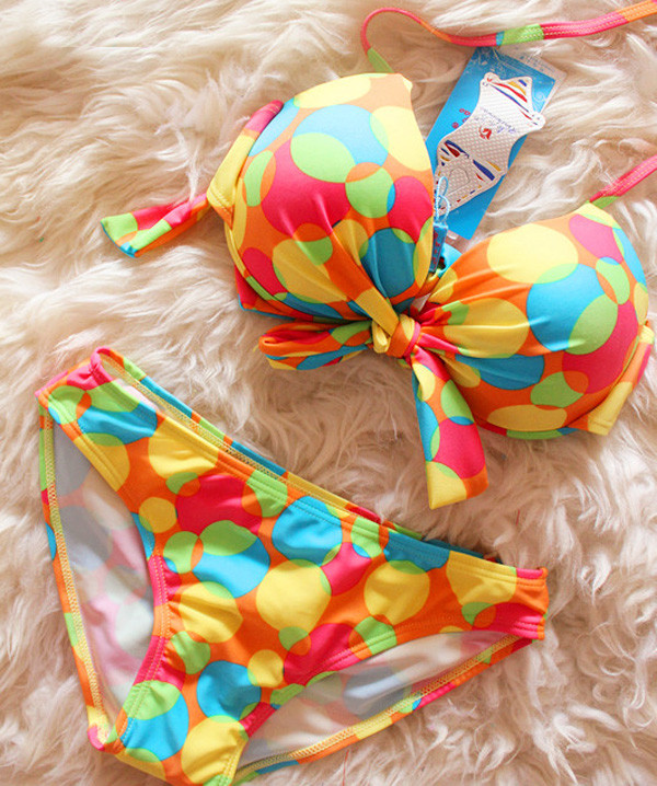 Colorful Triangle Bikini Beach Swimwear